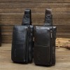 Genuine leather phone waist bag, 7-inch phone bag, multifunctional multi-layer zipper, cowhide crossbody shoulder bag, chest bag 