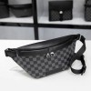 Men's chest bag, men's and women's cycling plaid crossbody bag, leather fashionable waist bag 