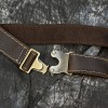 Retro genuine leather waist bag for men, crazy horseskin chest bag with headphone holes for going out crossbody bag, multifunctional men's bag 
