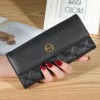 Women's wallet long 30% discount Korean version handbag buckle diamond grid embroidered multi slot leather wallet 