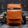 Men's leather waist bag crazy horse leather fashion messenger bag wearing belt hanging bag head leather small messenger bag mobile phone bag 