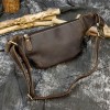 Retro genuine leather waist bag for men, crazy horseskin chest bag with headphone holes for going out crossbody bag, multifunctional men's bag 