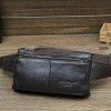 Genuine leather phone waist bag, 7-inch phone bag, multifunctional multi-layer zipper, cowhide crossbody shoulder bag, chest bag 