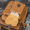 Leather Men's One Shoulder Messenger Bag Crazy Horse Leather personalized waist bag outdoor sports mobile phone bag multi-function three-purpose 