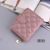 Women's Short Wallet Leather Cute Card Bag Zero Wallet Organ Sheepskin Zipper Small Lingge Women Wallet 