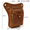 Men's retro genuine leather waist bag, crazy horse skin leg bag, casual mobile phone bag, cowhide small hanging bag 