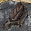 Retro genuine leather waist bag for men, crazy horseskin chest bag with headphone holes for going out crossbody bag, multifunctional men's bag 
