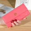 Women's wallet long 30% discount Korean version handbag buckle diamond grid embroidered multi slot leather wallet 