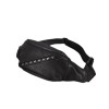 Chest bag black PU soft leather dumpling shaped rivet men's waist bag men's one shoulder backpack 