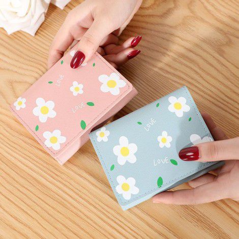 Women's Wallet Short Creative Fashion Wallet Print Buckle Zero Wallet 