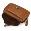 Leather Men's waist bag retro 7-inch mobile phone bag crazy horse skin double-layer storage small waist bag new flip small pendant 