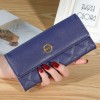 Women's wallet long 30% discount Korean version handbag buckle diamond grid embroidered multi slot leather wallet 