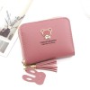 Women's Wallet Short Cartoon Cute Little Bear Large Capacity Little Girl Zero Wallet Zipper Bag 