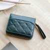 Women's Card Bag Genuine Leather Wallet Women's Bag Small Zero Wallet Zipper Ladies Purse Lingge Fashion Bag 