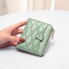 Small Wallet Women's Genuine Leather Lingge Short Card Bag Cute Zero Wallet Wallet Leather Wallet 