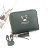 Women's Wallet Short Cartoon Cute Little Bear Large Capacity Little Girl Zero Wallet Zipper Bag 