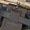 Genuine leather men's waist bag, crazy horse leather double-layer belt hanging bag, cowhide sports phone bag 