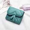 Minimalist women's wallet genuine leather short sheepskin small change wallet mini wallet three fold card clip small bag leather clip 