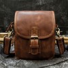 Retro Crazy Horse Skin Brown Waist Bag Outdoor Multi purpose Waist Bag Men's Genuine Leather Crossbody Bag 