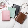 True pickup bag, women's short style, three fold short clip, buckle, zero wallet, vintage driver's license wallet 