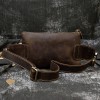 Vintage Leather Waist Bag men's crazy horse skin chest bag head leather multifunctional messenger bag three-layer cashier bag 