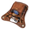 Retro men's waist bag, tree cream leather, trendy and cool mobile phone bag, outdoor 8-inch leg wrap, cowhide casual waist bag 