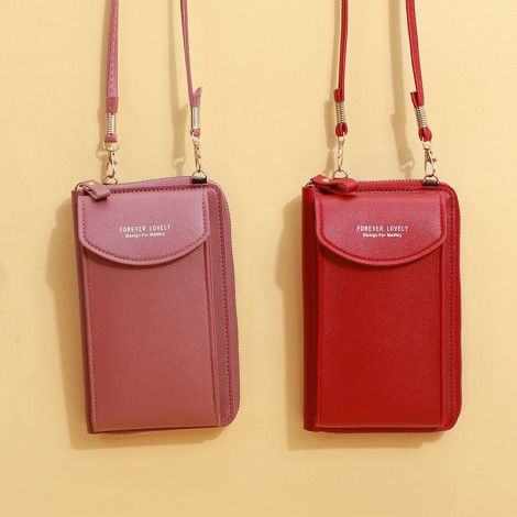 Large capacity, multifunctional, solid color, fashionable and minimalist one shoulder small bag, crossbody mobile phone bag for women 