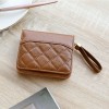 Women's Card Bag Genuine Leather Wallet Women's Bag Small Zero Wallet Zipper Ladies Purse Lingge Fashion Bag 