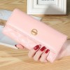 Women's wallet long 30% discount Korean version handbag buckle diamond grid embroidered multi slot leather wallet 