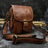 Retro Crazy Horse Skin Brown Waist Bag Outdoor Multi purpose Waist Bag Men's Genuine Leather Crossbody Bag 