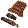 Men's retro genuine leather waist bag, crazy horse skin leg bag, casual mobile phone bag, cowhide small hanging bag 