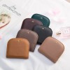 Women's fashionable genuine leather wallet, women's short buckle, ultra-thin top layer, cowhide small change wallet wallet wallet clip 