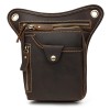 Men's retro genuine leather waist bag, crazy horse skin leg bag, casual mobile phone bag, cowhide small hanging bag 