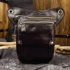 Men's genuine leather waist bag, retro cowhide leg bag, casual headband layer, cowhide outdoor sports waist bag 