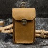 Retro Men's Waist Bag Crazy Horse Skin Men's Waist Bag Mini Outdoor Top Layer Cowhide Phone Bag 