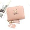 Women's Wallet Short Cartoon Cute Little Bear Large Capacity Little Girl Zero Wallet Zipper Bag 