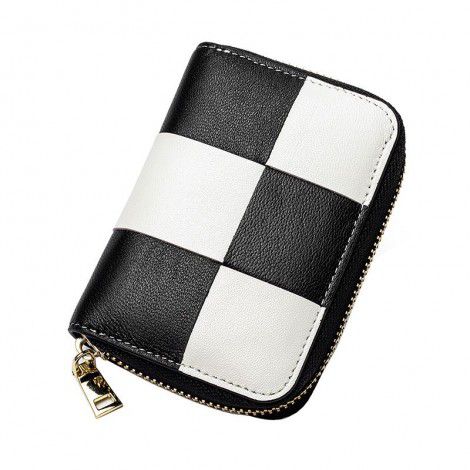 True pickup bag, women's short card clip, woven small card bag, cute mini multi slot organ, simple zero wallet 