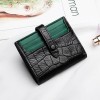 Short Wallet Genuine Leather Women's Folding Crocodile Pattern Women's Zero Wallet Thin Bag Minimalist 