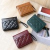 Women's Card Bag Genuine Leather Wallet Women's Bag Small Zero Wallet Zipper Ladies Purse Lingge Fashion Bag 