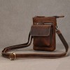 Crazy Horse Skin Men's Waist Bag Top Layer Cowhide Belt Bag Mini Genuine Leather Phone One Shoulder Crossbody Bag WaistBag 