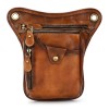 Vintage leather waist bag, crazy horse skin leg bag, casual outdoor mobile phone bag 