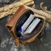 Men's Retro Leather Waist Bag crazy horse skin double-layer wearing belt hanging bag head leather mobile phone bag 