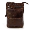 Men's leather waist bag crazy horse leather fashion messenger bag wearing belt hanging bag head leather small messenger bag mobile phone bag 