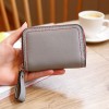 Women's genuine leather wallet, organ card bag, small change wallet, short cowhide small card bag, zipper, large capacity 