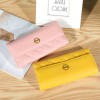 Women's wallet long 30% discount Korean version handbag buckle diamond grid embroidered multi slot leather wallet 