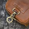 Men's Retro Leather Waist Bag crazy horse skin double-layer wearing belt hanging bag head leather mobile phone bag 