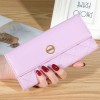 Women's wallet long 30% discount Korean version handbag buckle diamond grid embroidered multi slot leather wallet 