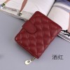 Women's Short Wallet Leather Cute Card Bag Zero Wallet Organ Sheepskin Zipper Small Lingge Women Wallet 