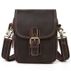Retro Crazy Horse Skin Brown Waist Bag Outdoor Multi purpose Waist Bag Men's Genuine Leather Crossbody Bag 