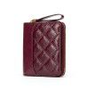 Women's Card Bag Genuine Leather Wallet Women's Bag Small Zero Wallet Zipper Ladies Purse Lingge Fashion Bag 